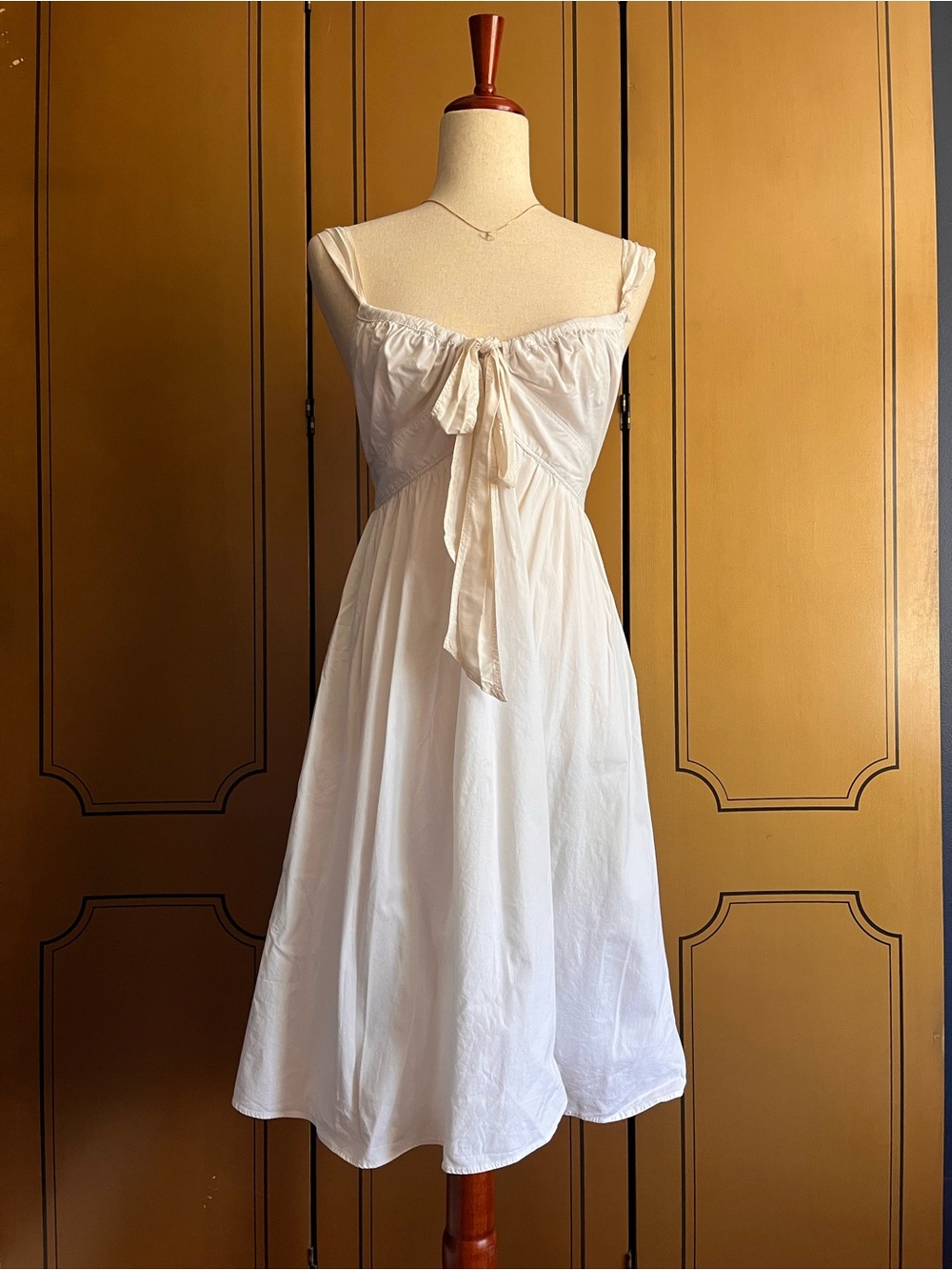 White Tie-Front Sundress